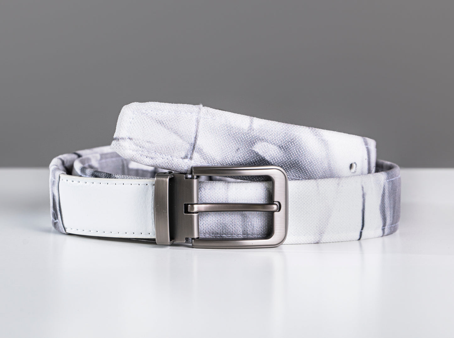 CUSTOM WHITE MARBLE BELT