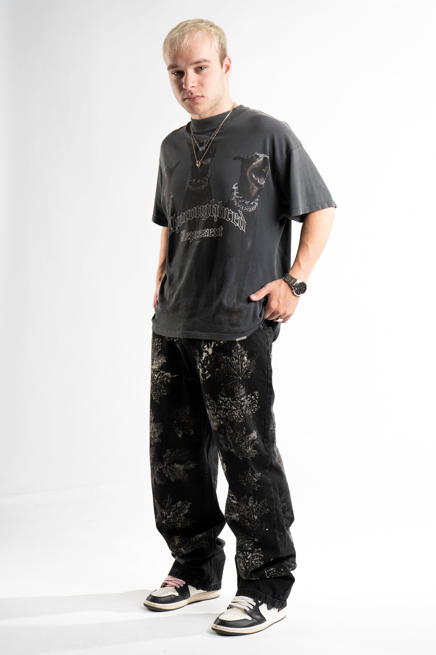 CUSTOM BLEACHED LEAF JEANS