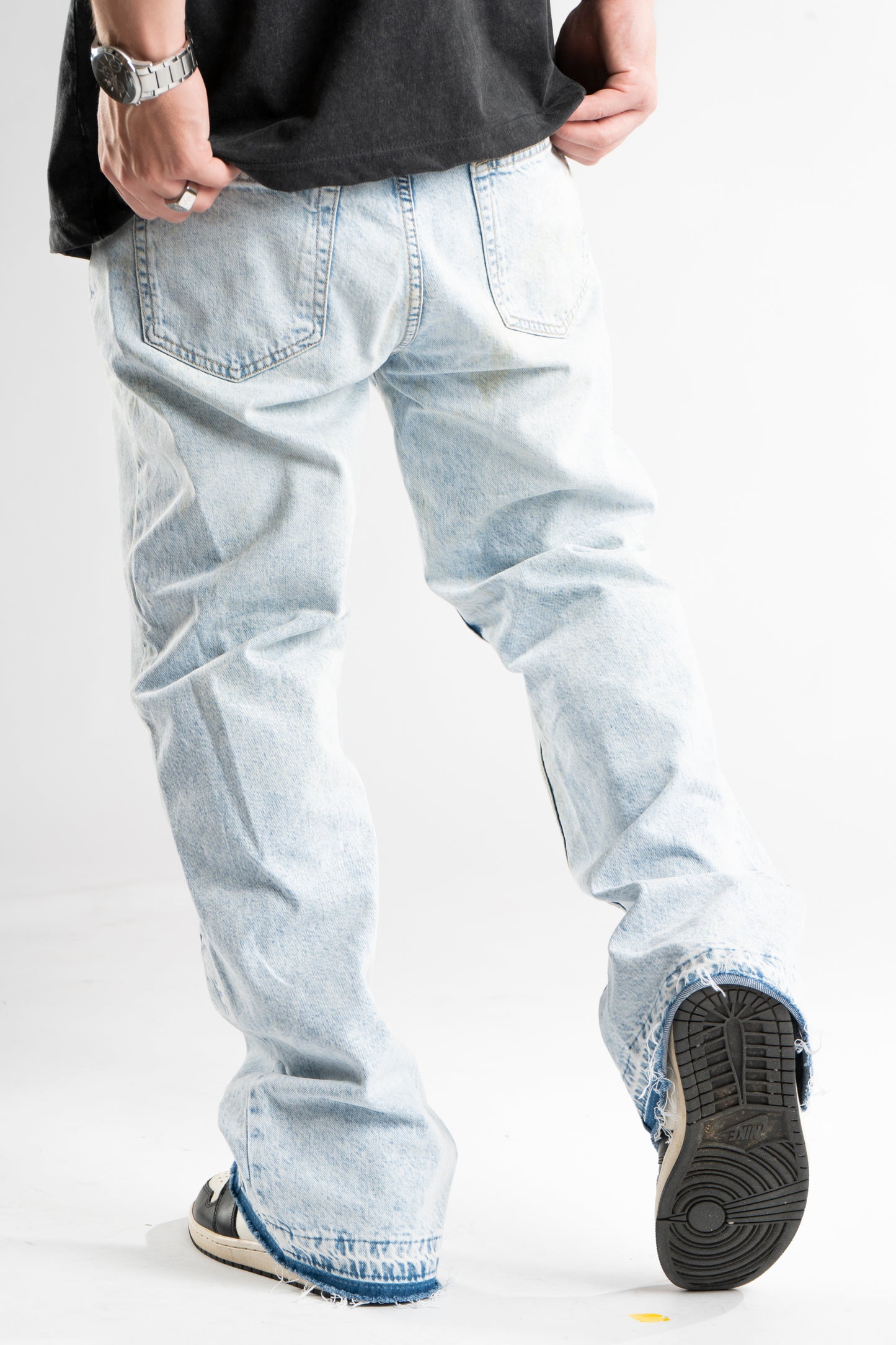 CUSTOM BLUE FLARED JEANS