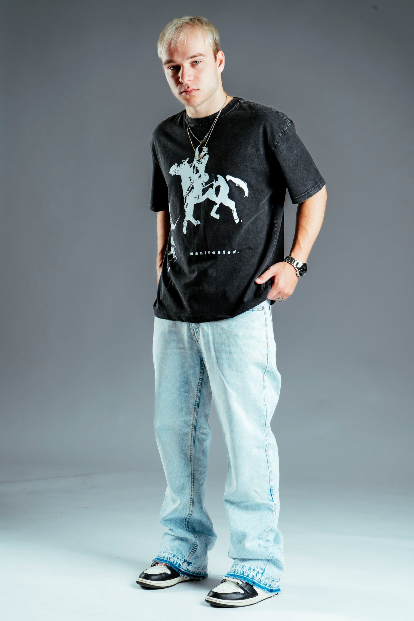 CUSTOM BLUE FLARED JEANS