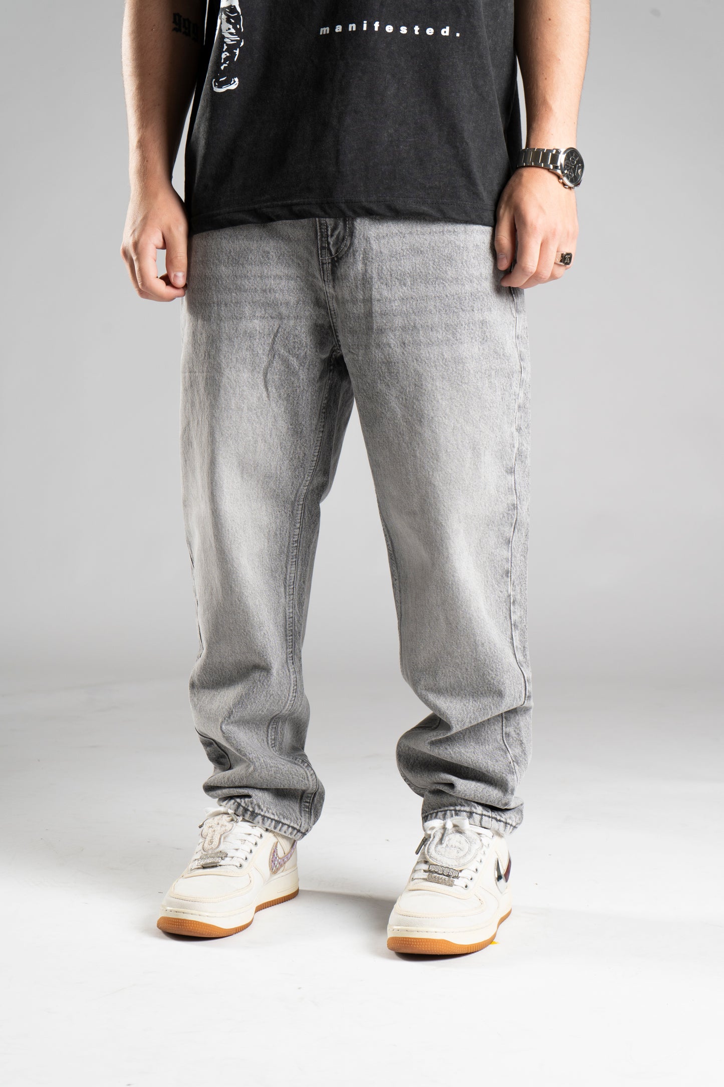 CUSTOM BAGGY STAR JEANS V1 GREY