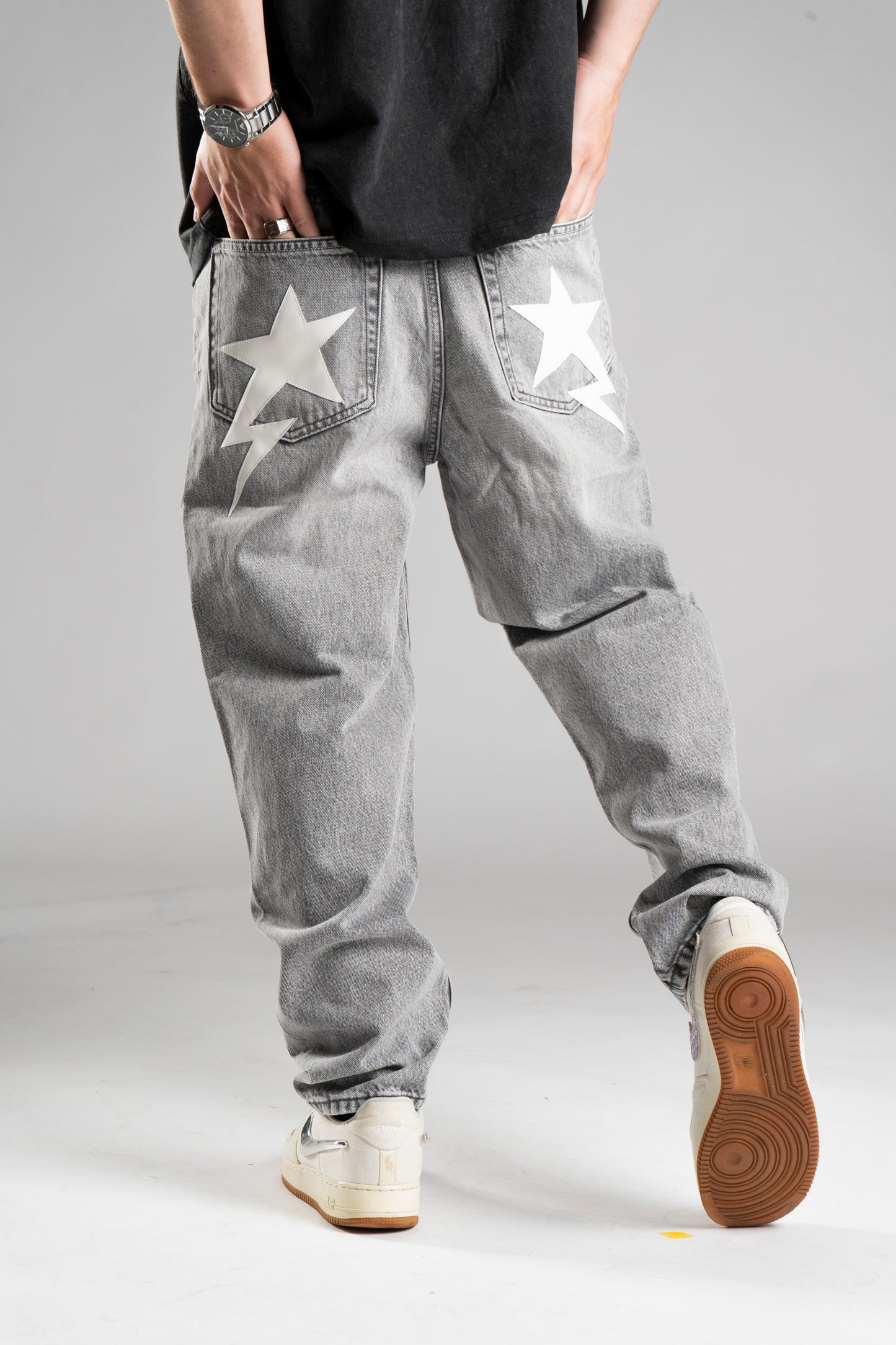 CUSTOM BAGGY STAR JEANS V1 GREY