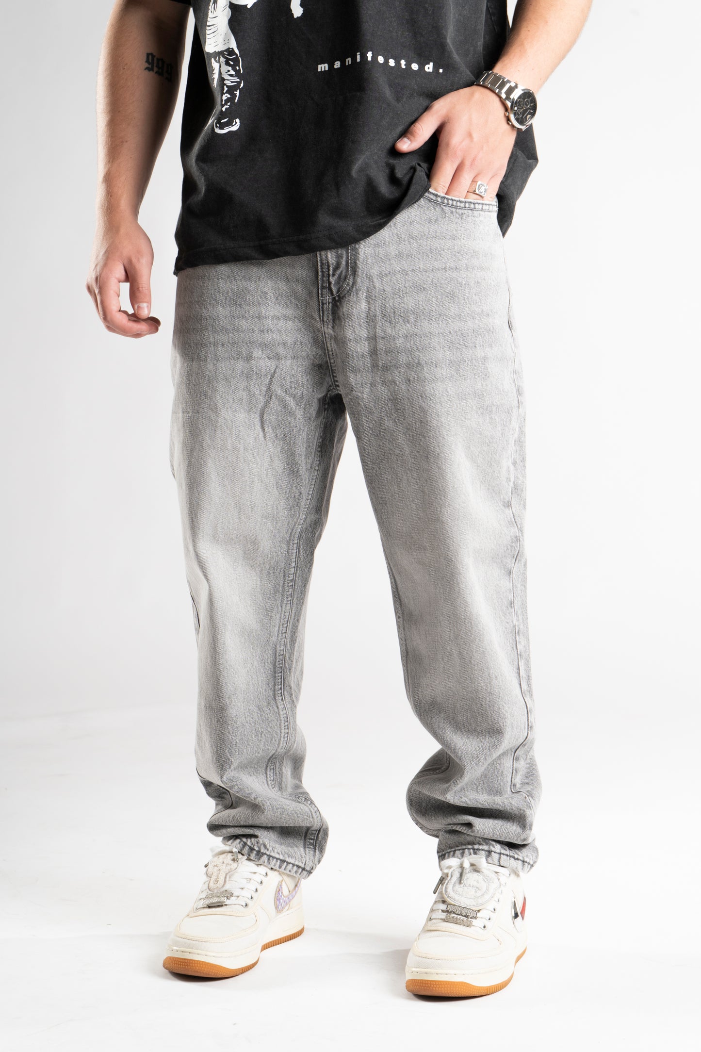 CUSTOM BAGGY STAR JEANS V1 GREY