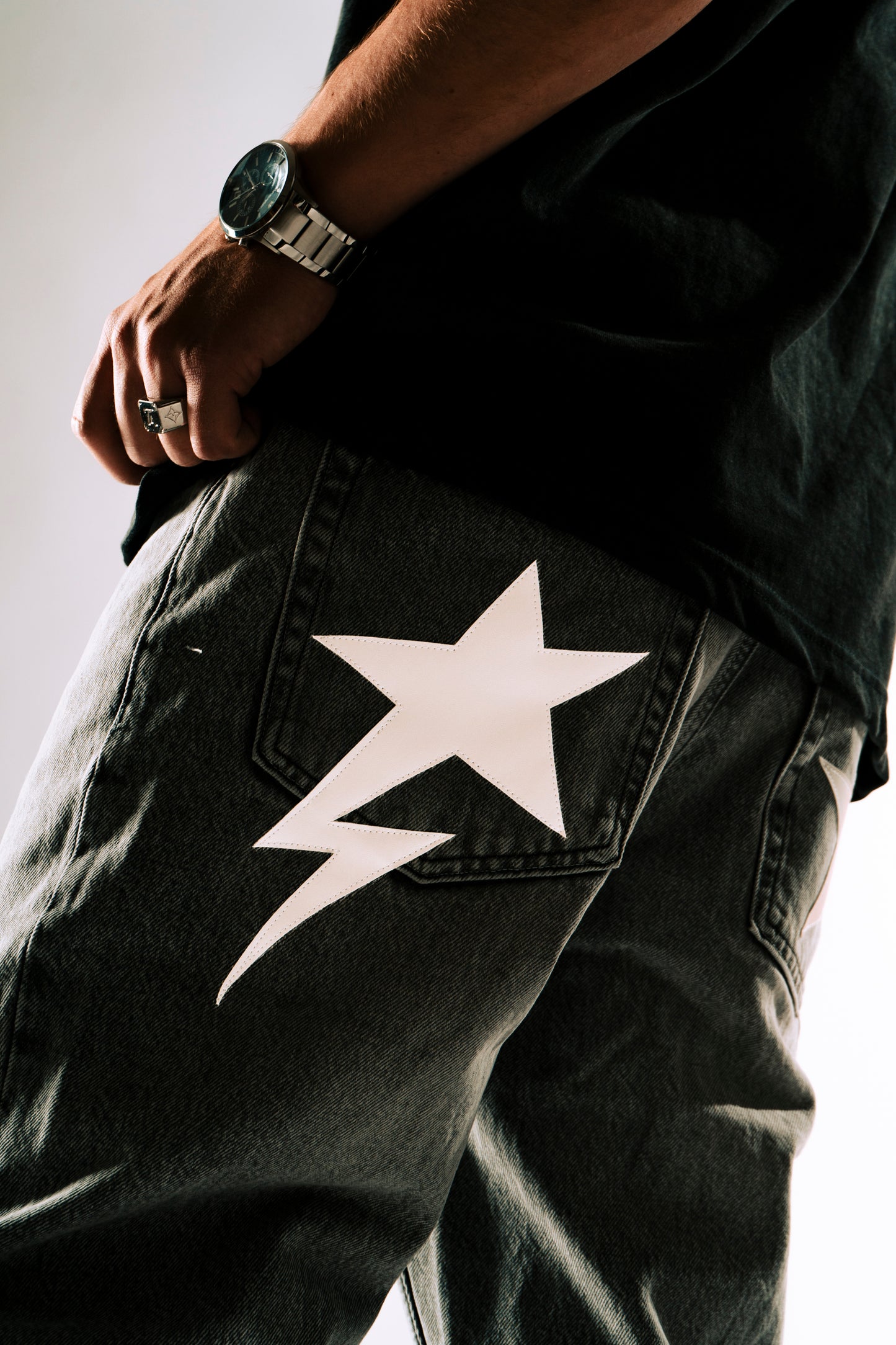 CUSTOM BAGGY STAR JEANS V1 GREY