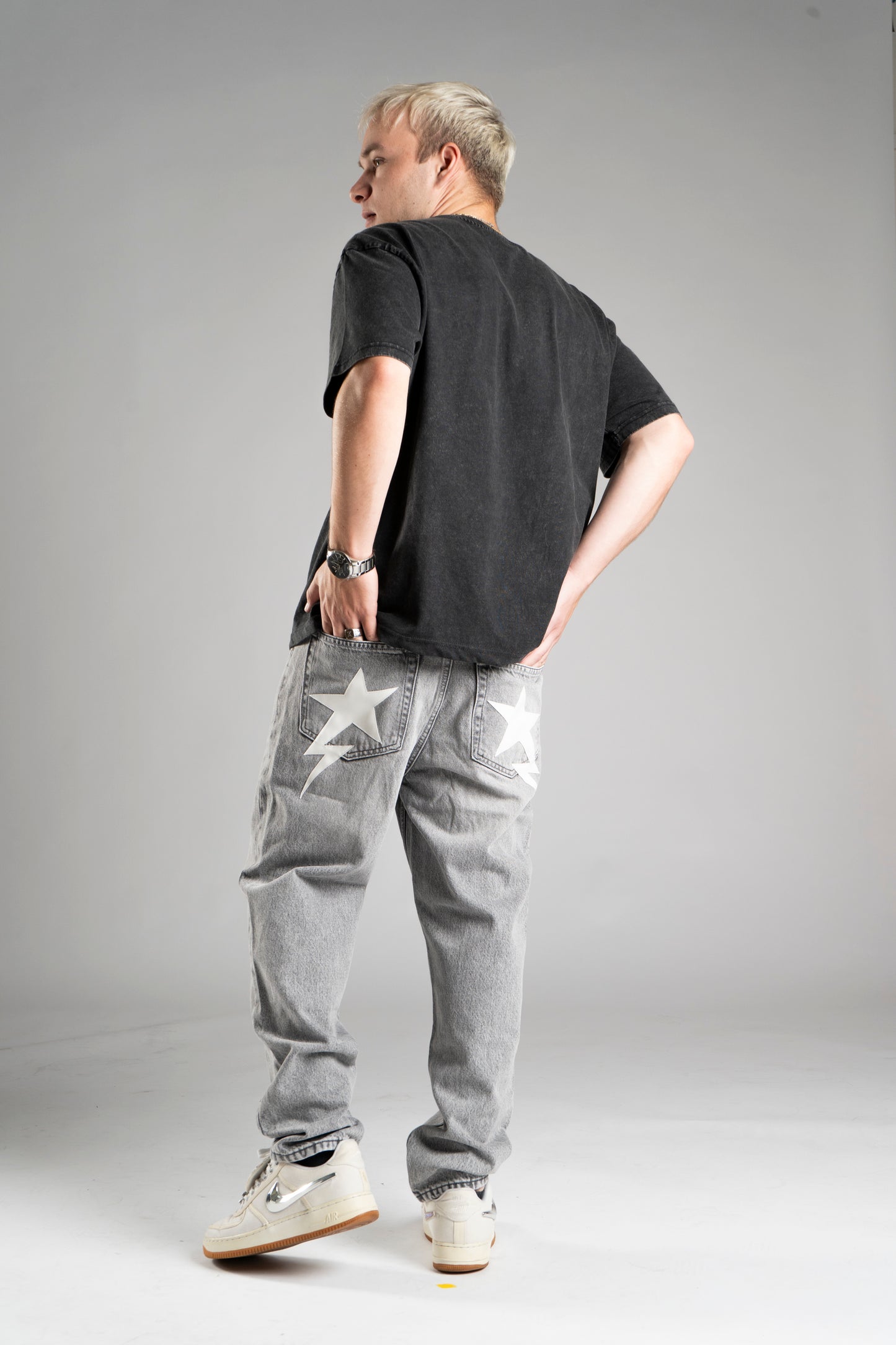 CUSTOM BAGGY STAR JEANS V1 GREY