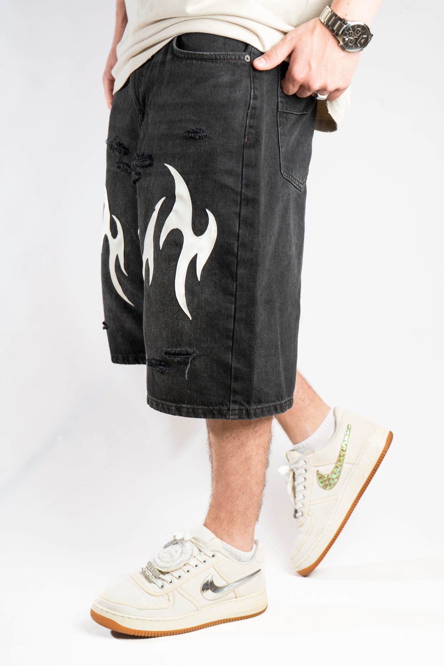 CUSTOM TRIBAL LEATHER SHORTS