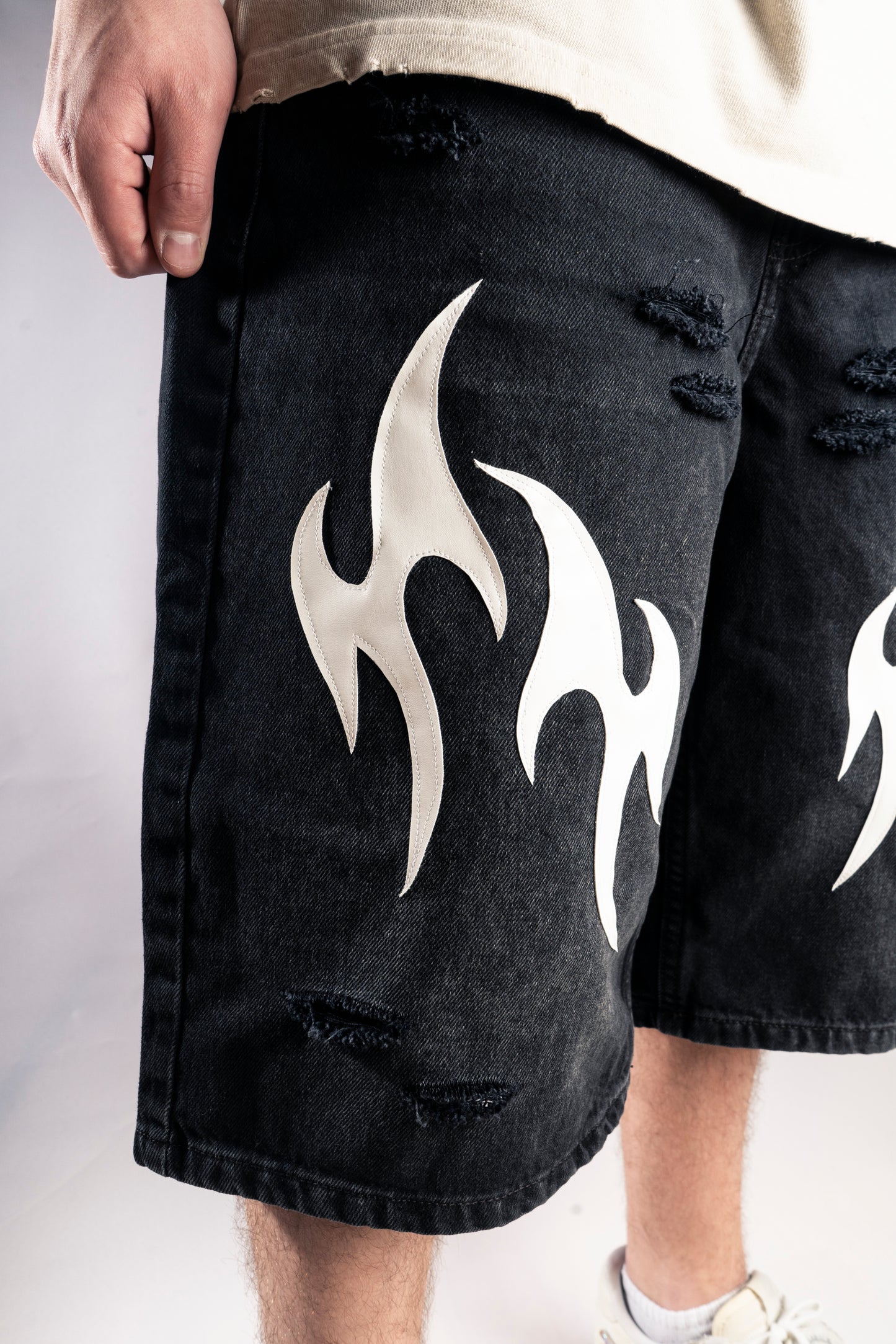 CUSTOM TRIBAL LEATHER SHORTS