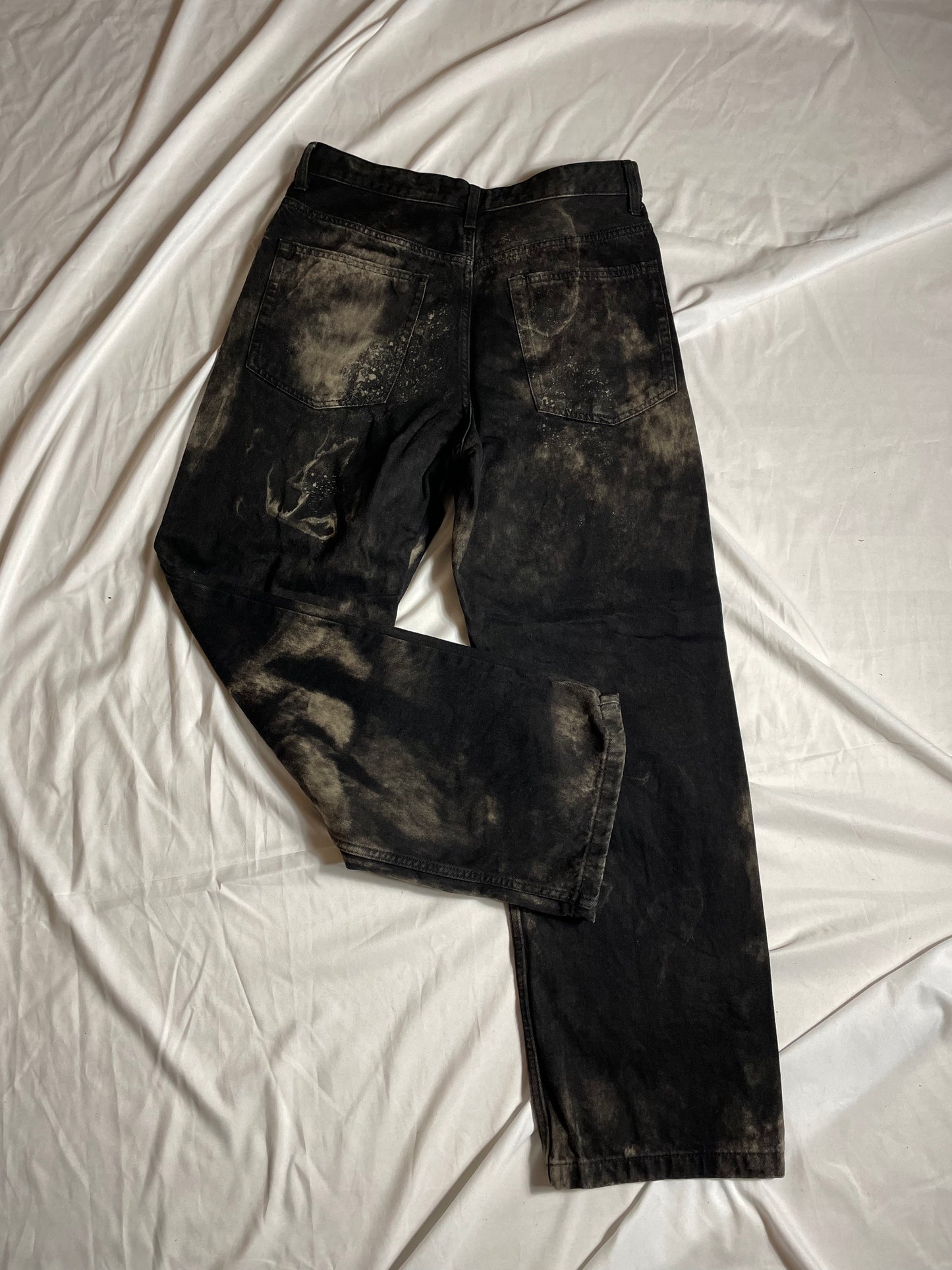 CUSTOM BLEACHED BLACK JEANS