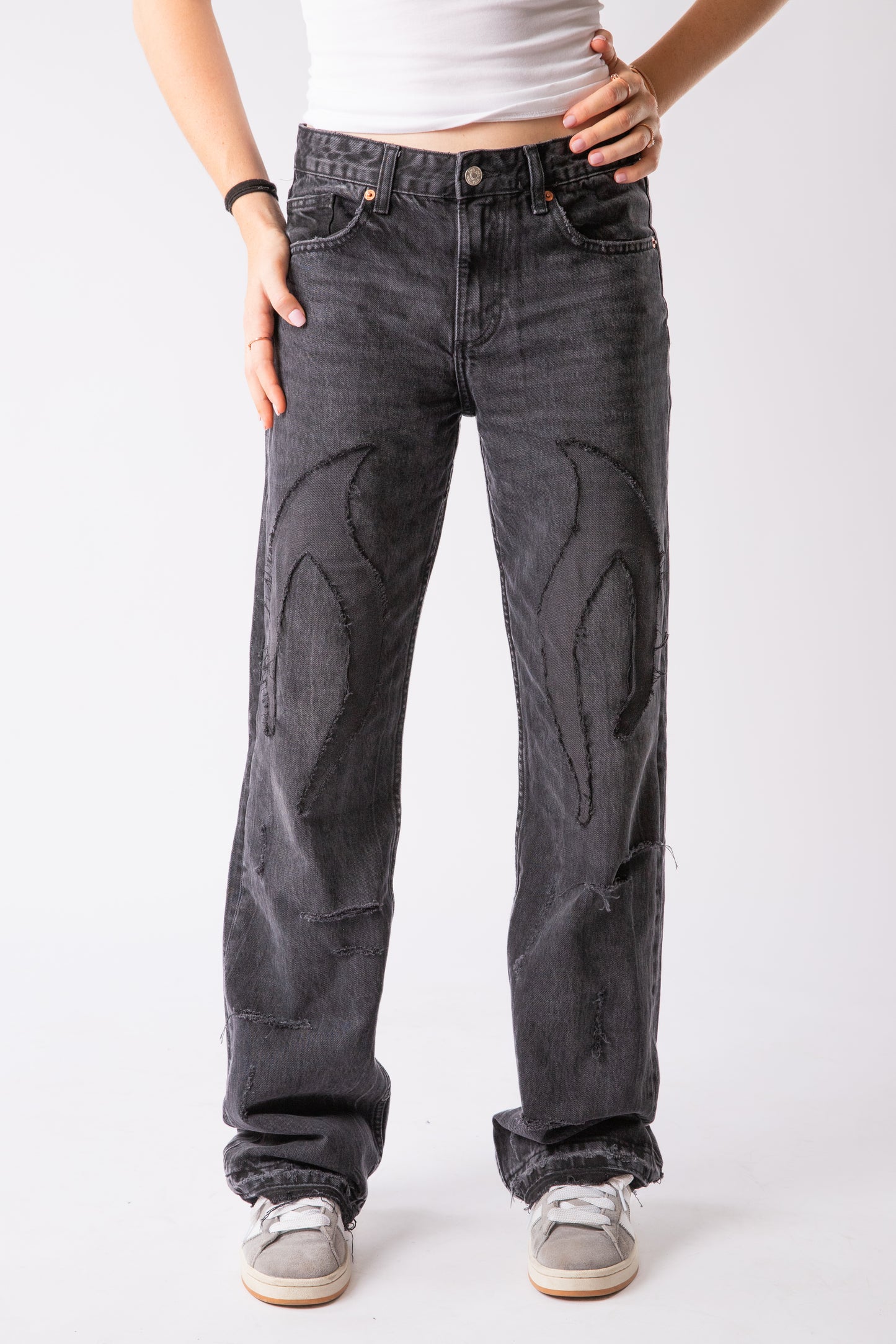 CUSTOM DISTRESSED TRIBAL JEANS