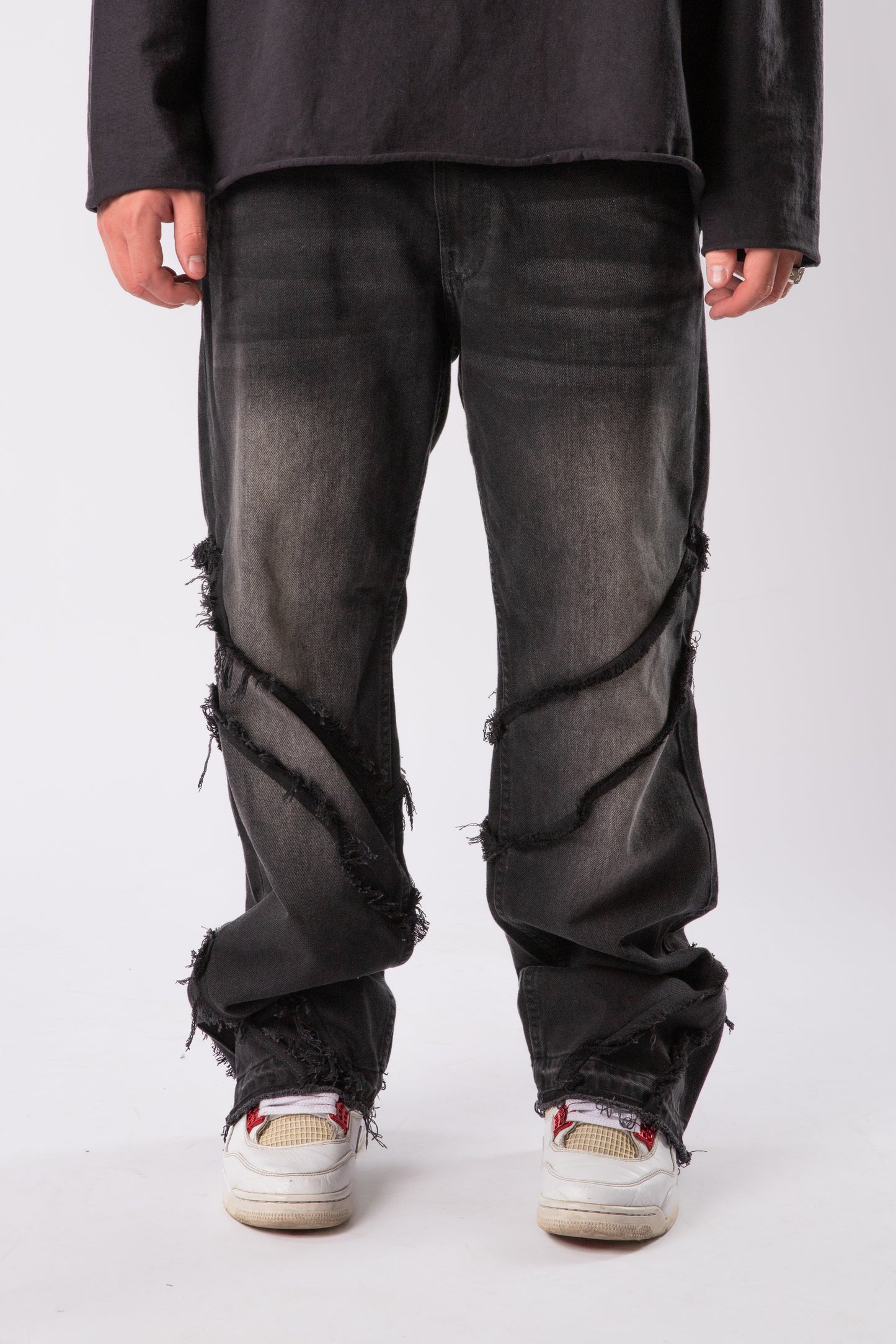 CUSTOM DISTRESSED FLARED JEANS