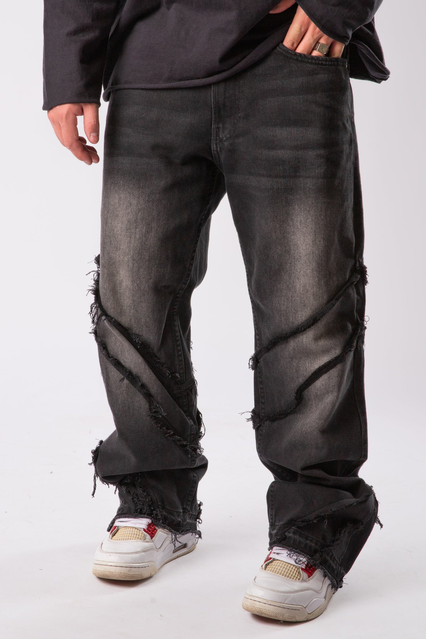 CUSTOM DISTRESSED FLARED JEANS