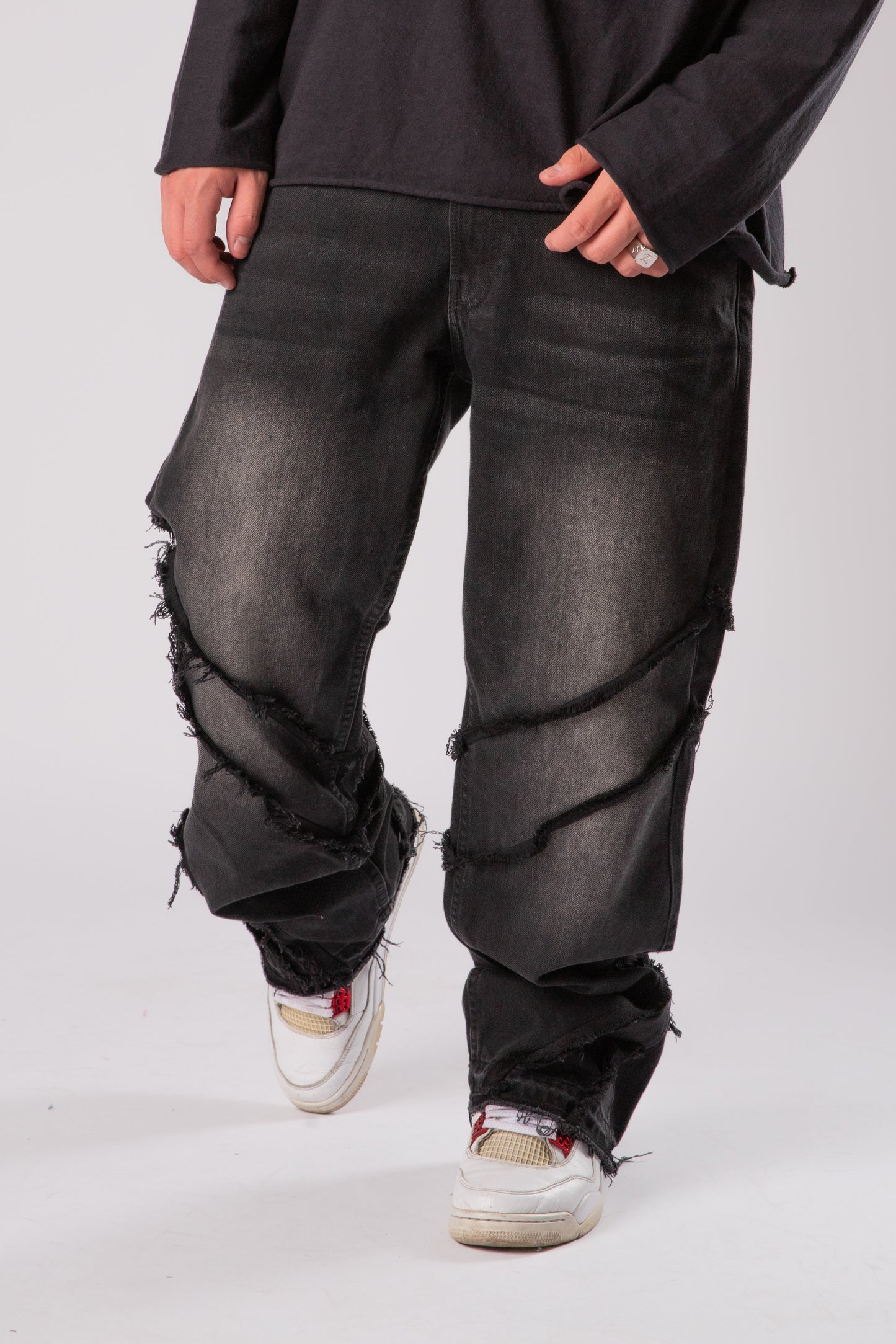 CUSTOM DISTRESSED FLARED JEANS