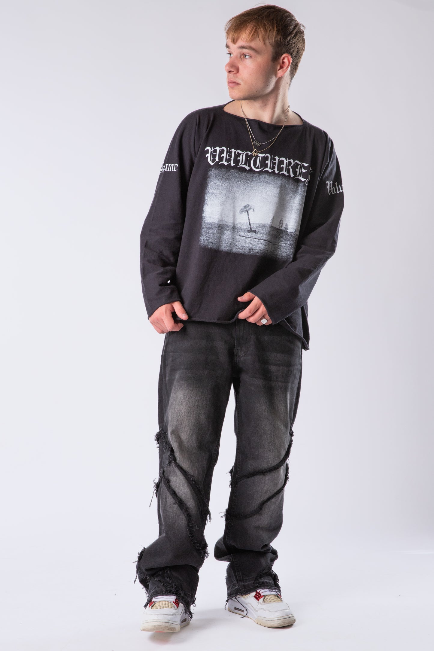 CUSTOM DISTRESSED FLARED JEANS