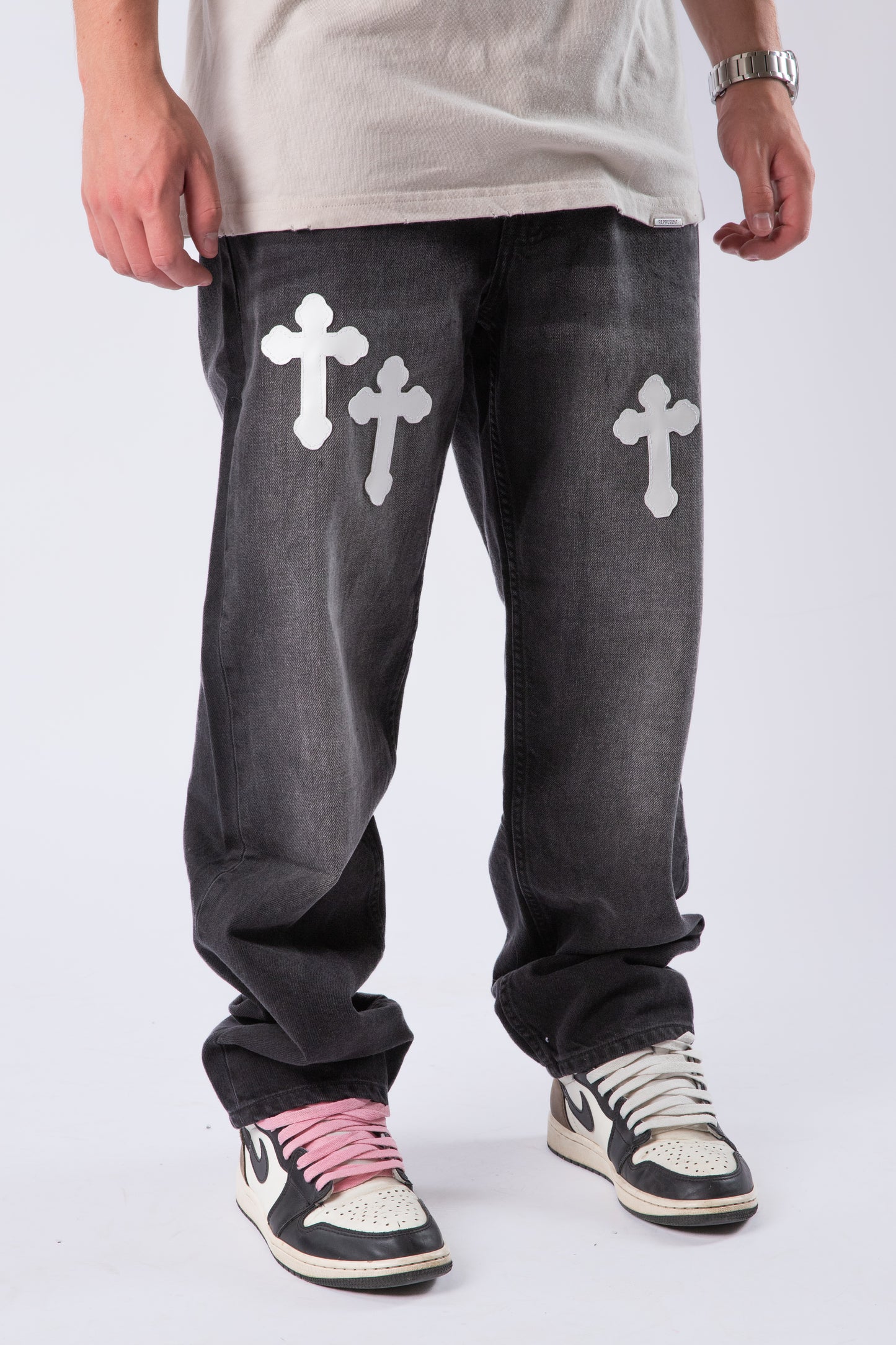 CUSTOM BLACK CROSS JEANS