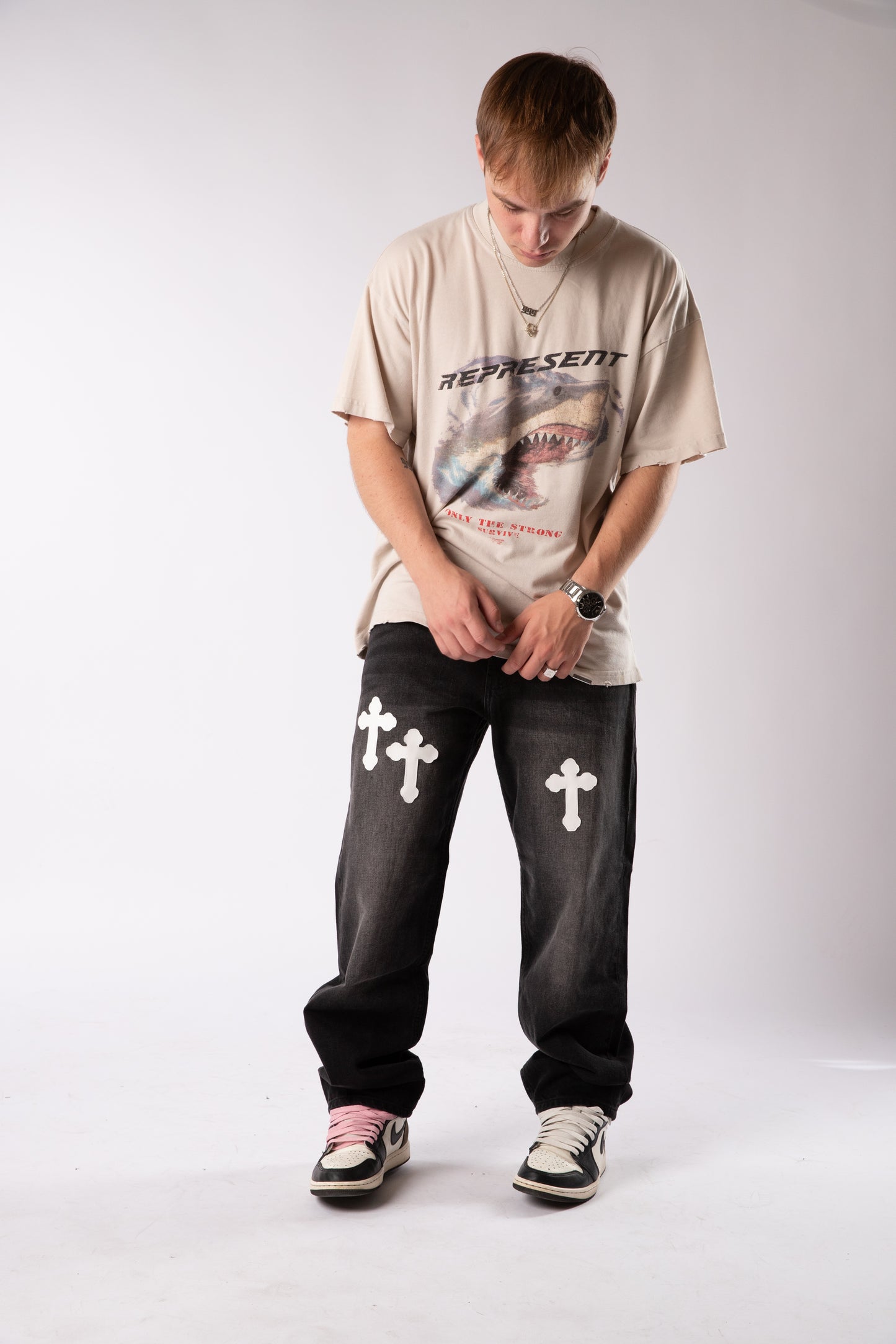 CUSTOM BLACK CROSS JEANS