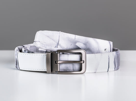 CUSTOM WHITE MARBLE BELT
