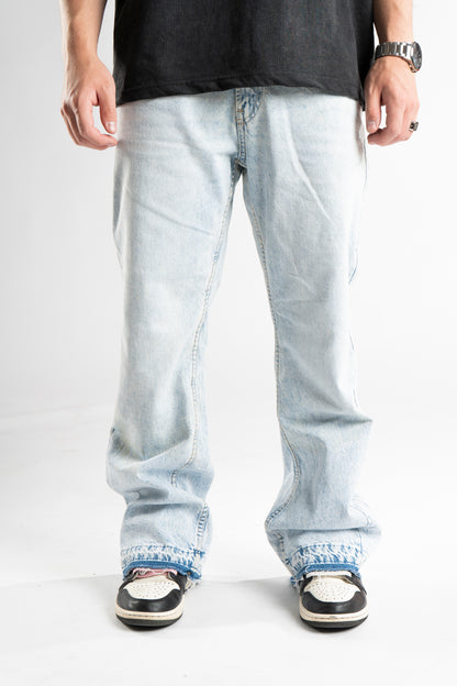 CUSTOM BLUE FLARED JEANS