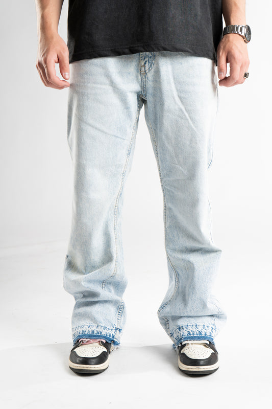 CUSTOM BLUE FLARED JEANS