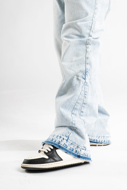 CUSTOM BLUE FLARED JEANS