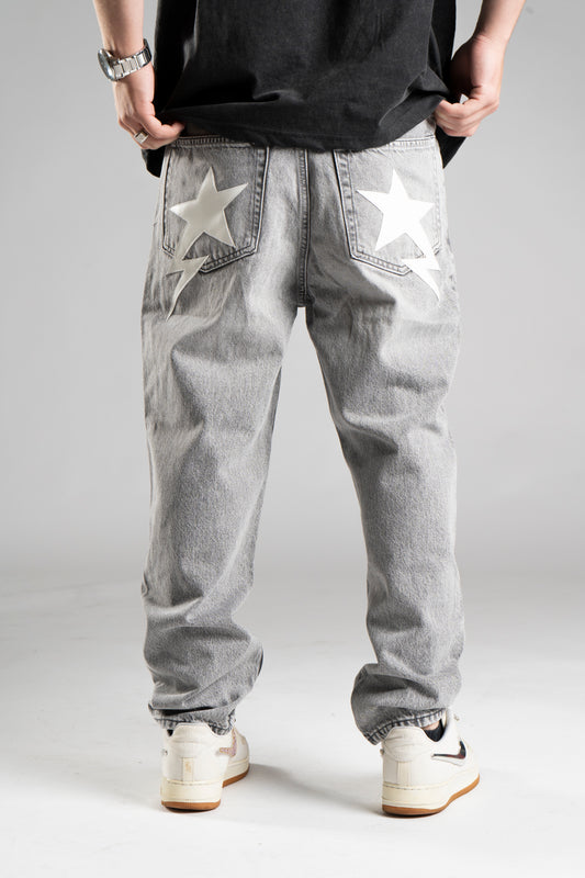 CUSTOM BAGGY STAR JEANS V1 GREY