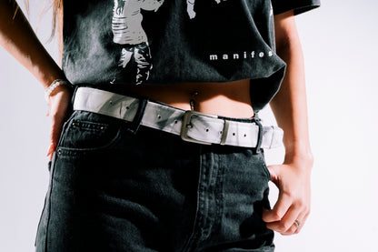 CUSTOM WHITE MARBLE BELT