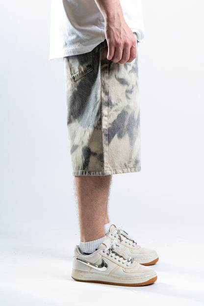 BAGGY BLEACHED GREY SHORTS