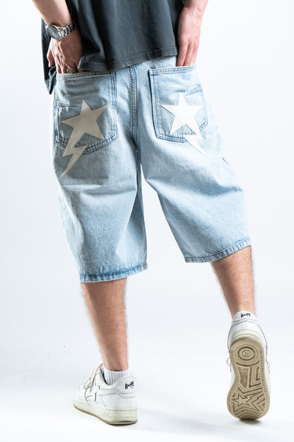 CUSTOM BLUE STAR SHORTS 1