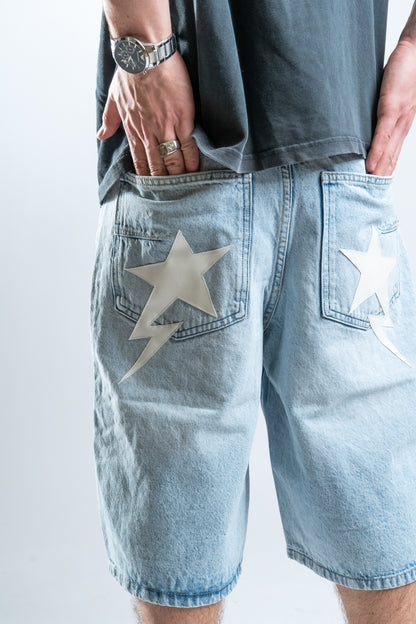 CUSTOM BLUE STAR SHORTS 1