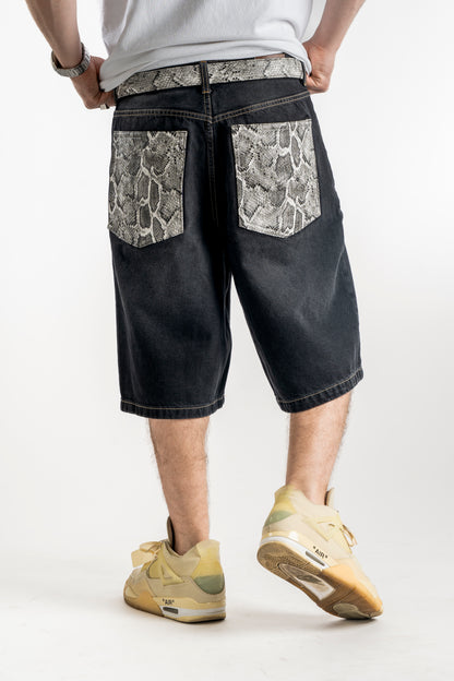 BAGGY WHITE SNAKE SHORTS