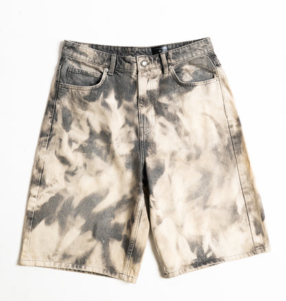BAGGY BLEACHED GREY SHORTS