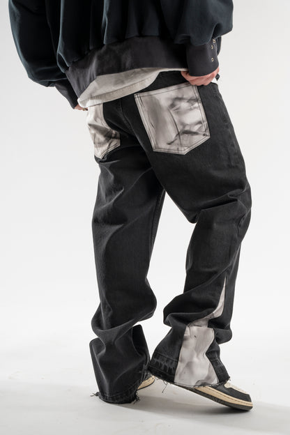 FLARED MARBLE JEANS