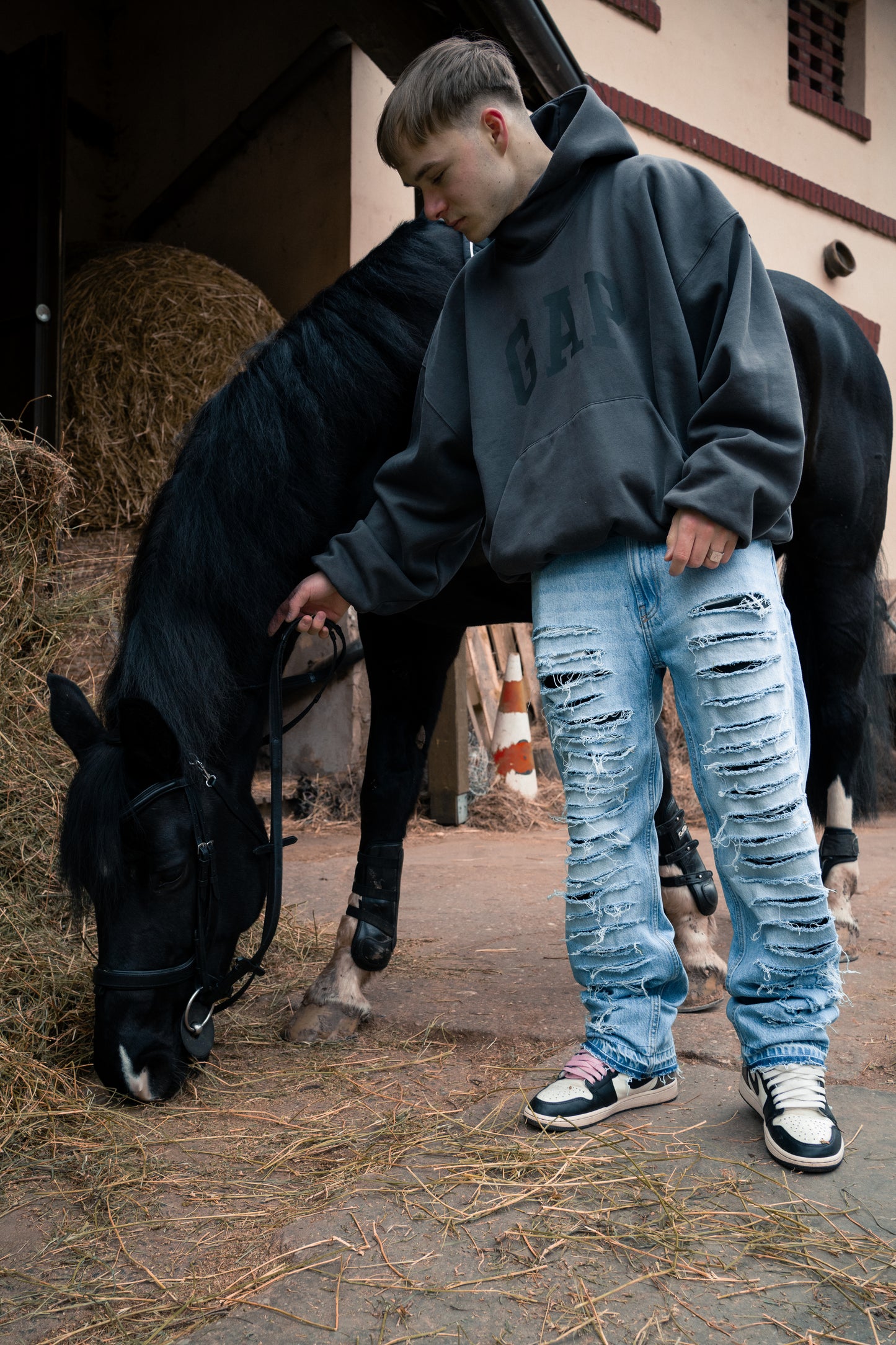 CUSTOM DISTRESSED BLUE JEANS