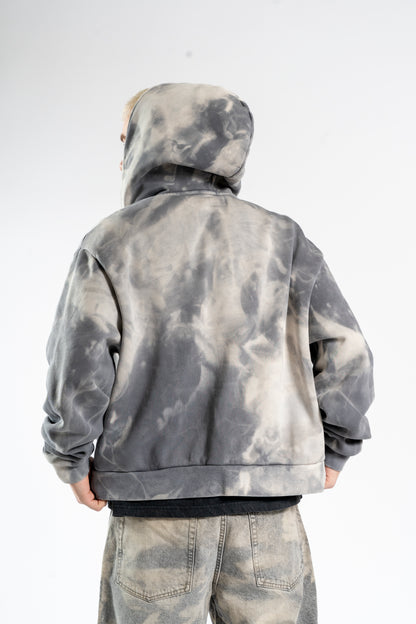 BLEACHED ZIPPER HOODIE