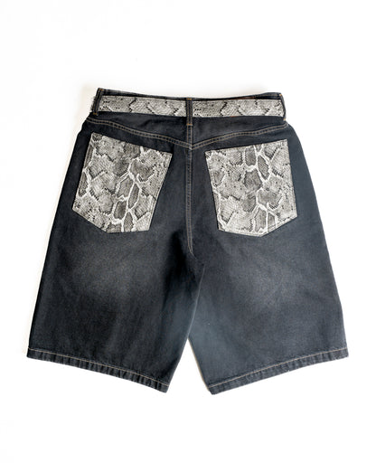 BAGGY WHITE SNAKE SHORTS