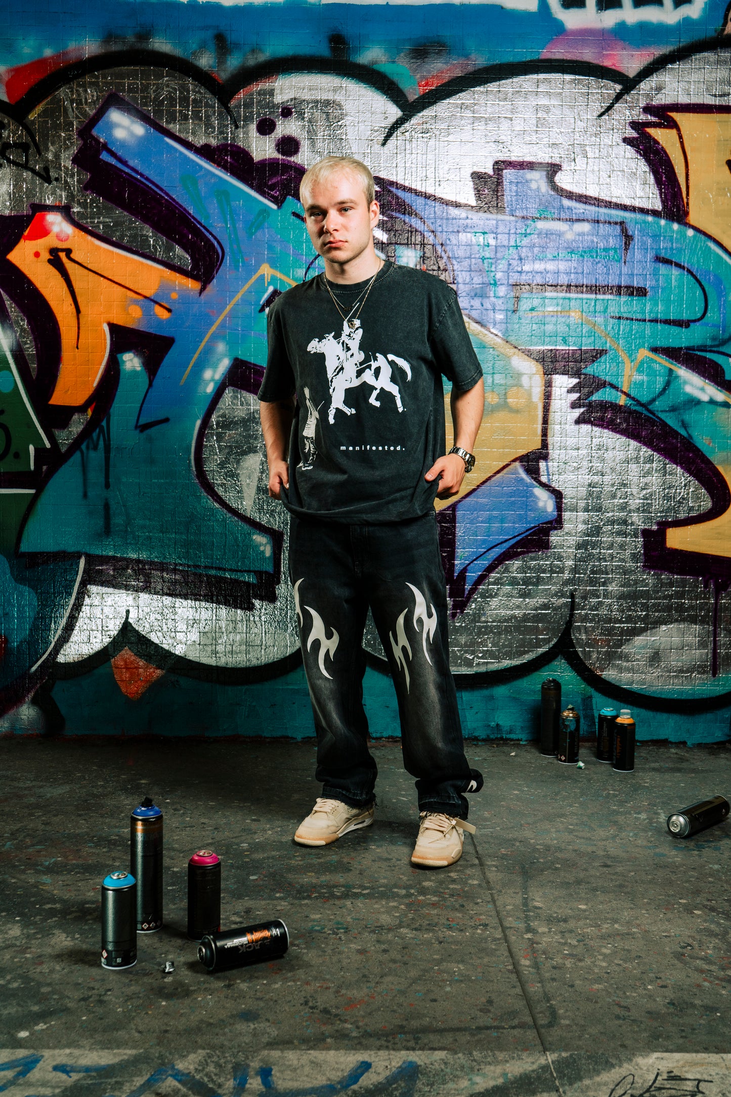 CUSTOM LEATHER TRIBAL FLARED JEANS