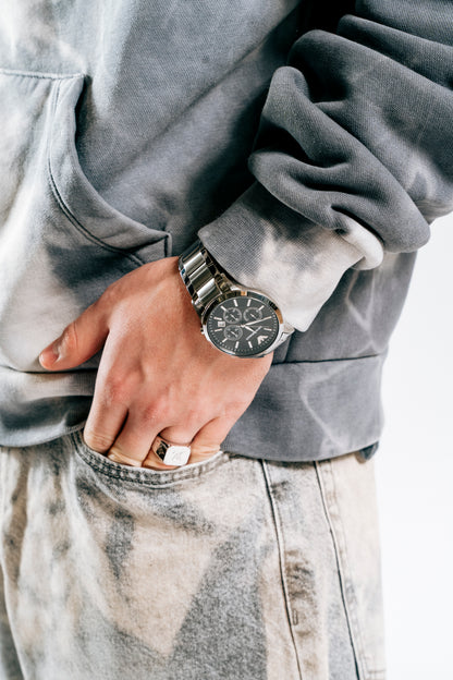 BLEACHED ZIPPER HOODIE