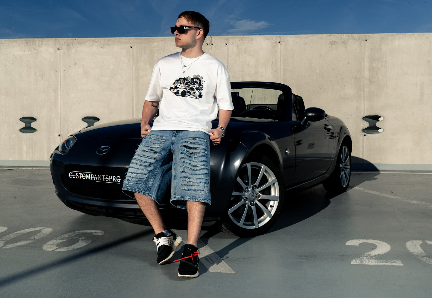 CUSTOM DISTRESSED BLUE SHORTS