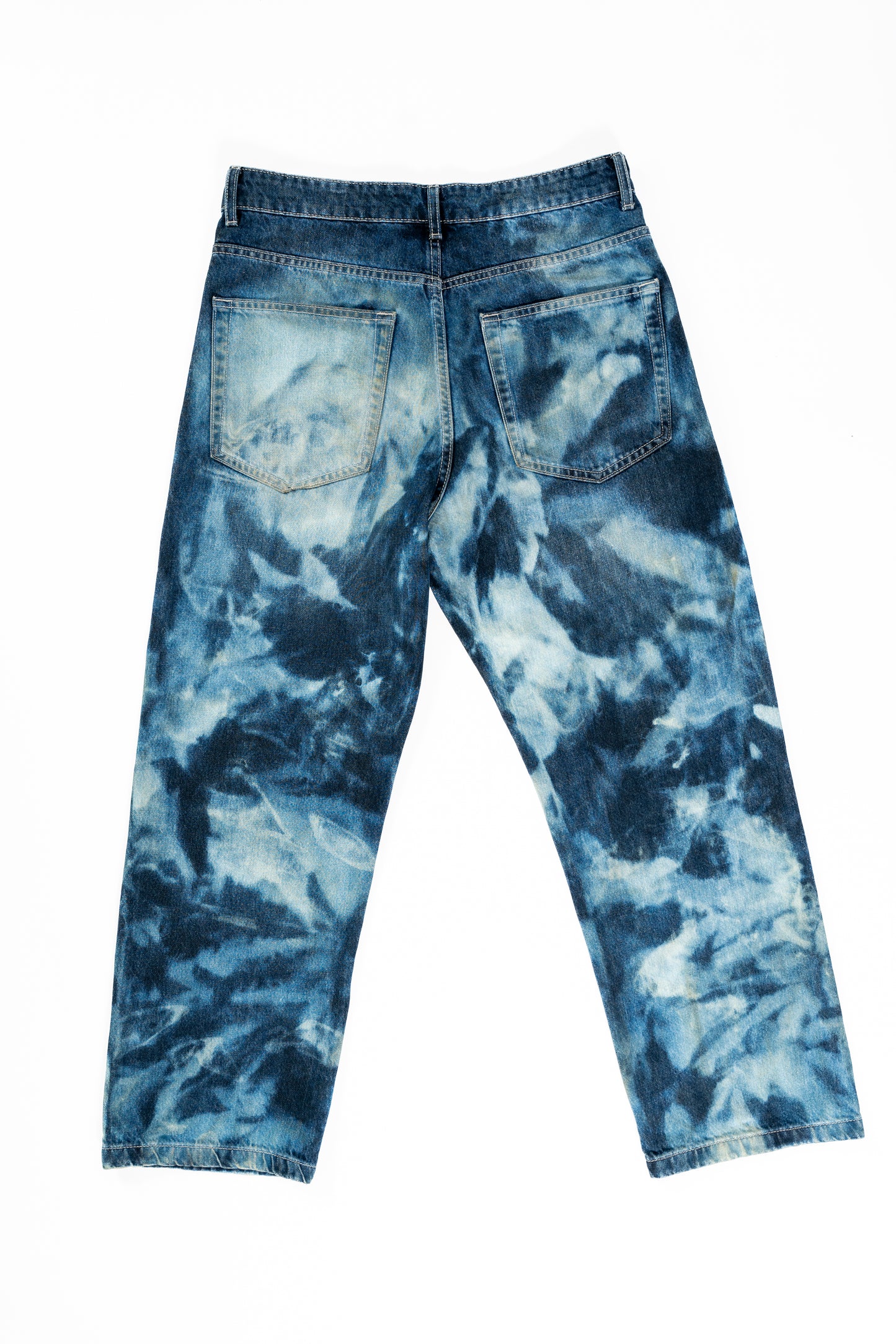 CUSTOM BLUE BLEACHED JEANS