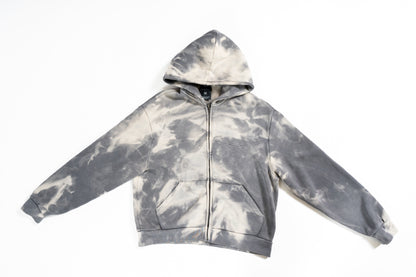 BLEACHED ZIPPER HOODIE