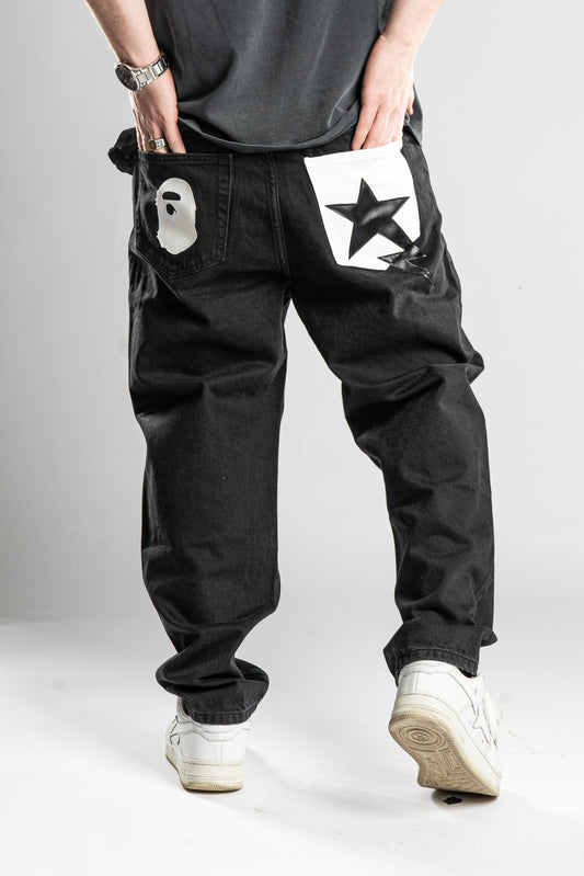 CUSTOM BAGGY STAR JEANS REVERSED