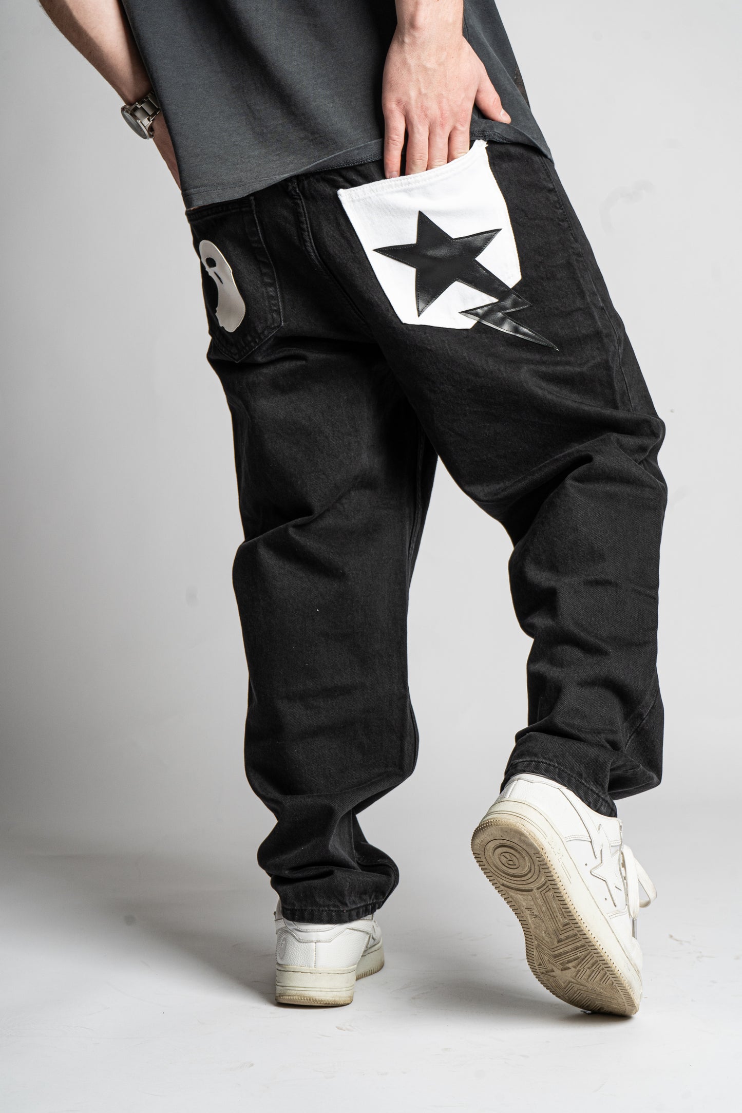 CUSTOM BAGGY STAR JEANS REVERSED