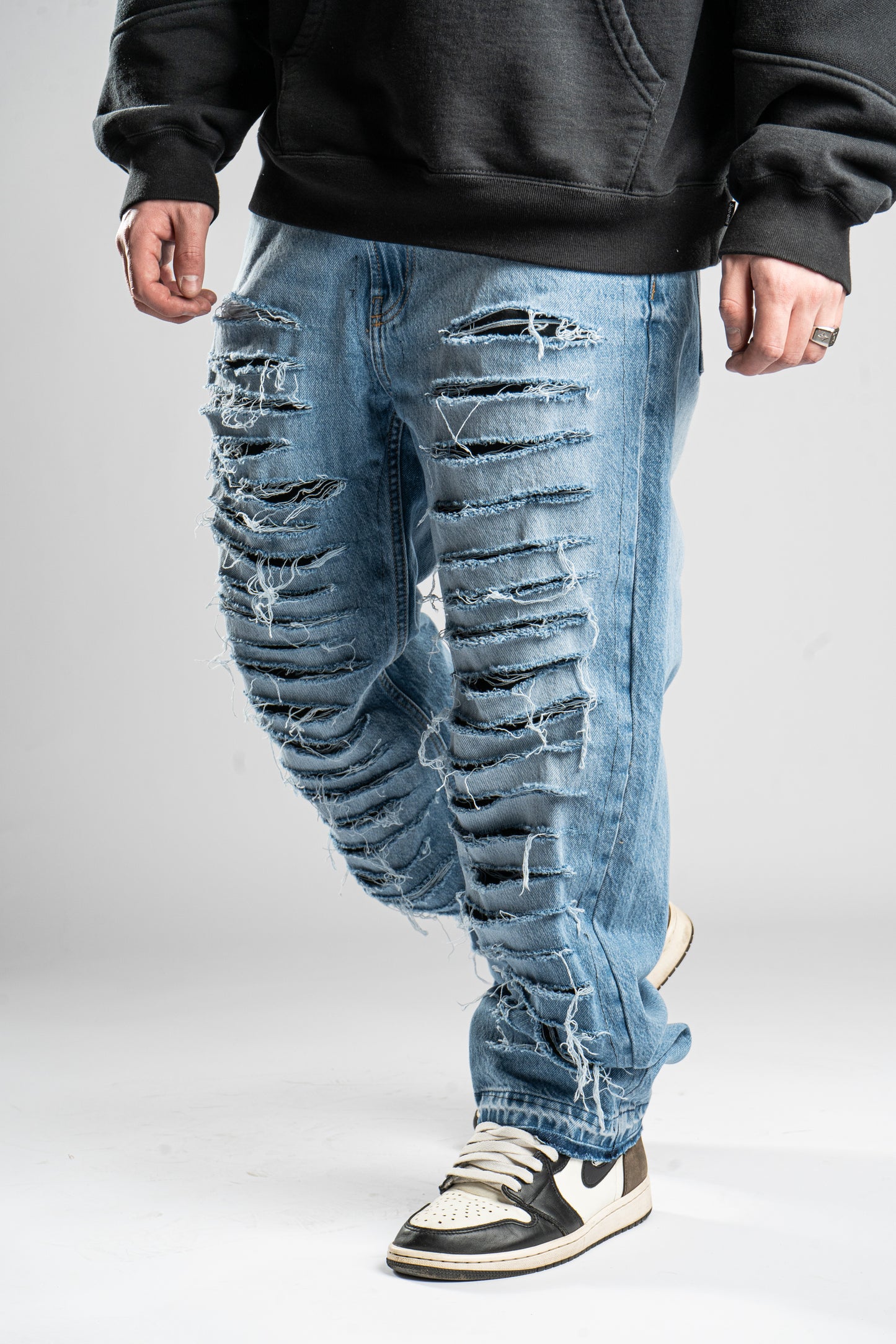 CUSTOM DISTRESSED BLUE JEANS