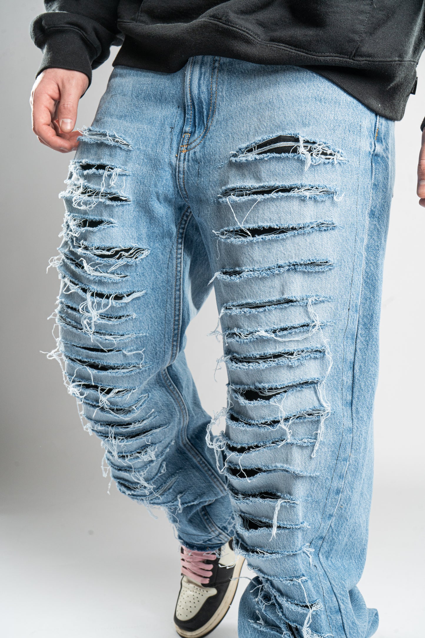 CUSTOM DISTRESSED BLUE JEANS