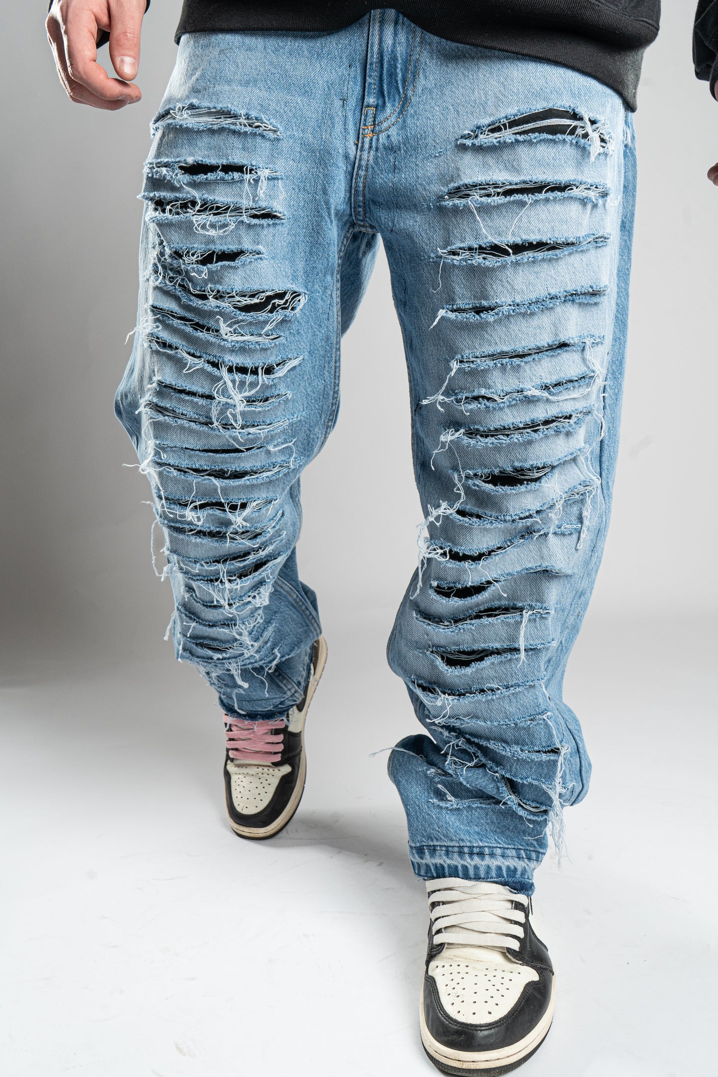 CUSTOM DISTRESSED BLUE JEANS