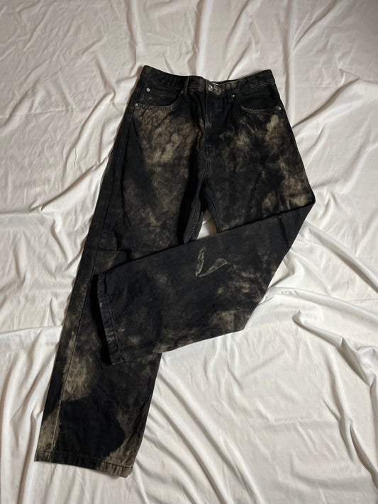 CUSTOM BLEACHED BLACK JEANS