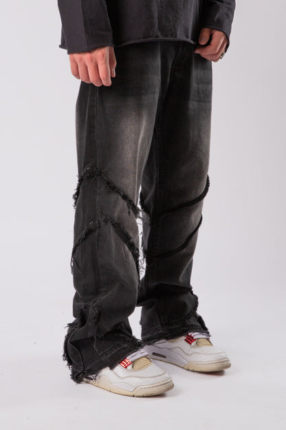 CUSTOM DISTRESSED FLARED JEANS