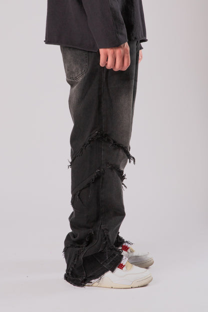 CUSTOM DISTRESSED FLARED JEANS