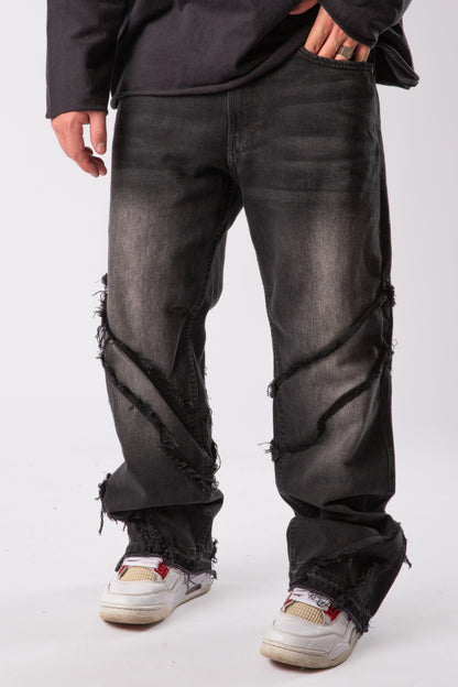 CUSTOM DISTRESSED FLARED JEANS