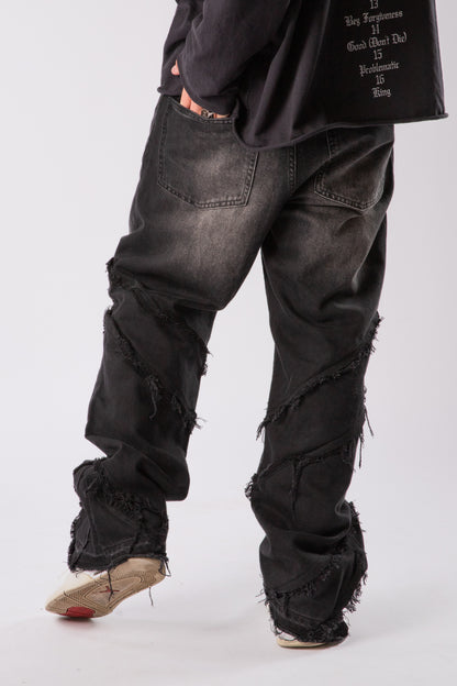 CUSTOM DISTRESSED FLARED JEANS