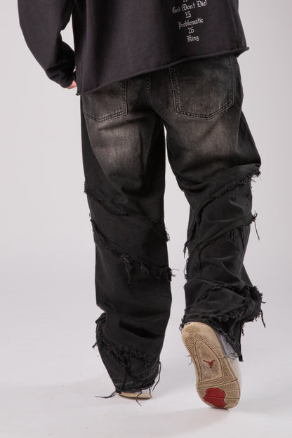 CUSTOM DISTRESSED FLARED JEANS
